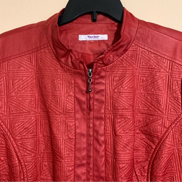 Tanjay Red Zipper Women’s Jacket Size 16-18 - Picture 3 of 12